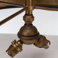 An Arts & Craft Ceiling Light with Stylized Petals & Circular Brass Ring - Thumbnail 12