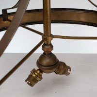 An Arts & Craft Ceiling Light with Stylized Petals & Circular Brass Ring - Thumbnail 11