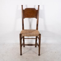 William Birch. Liberty & Co., Retailer. A Classic Arts & Crafts Rush Seat Oak Dining Chair - Thumbnail 2