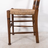 William Birch. Liberty & Co., Retailer. A Classic Arts & Crafts Rush Seat Oak Dining Chair - Thumbnail 10
