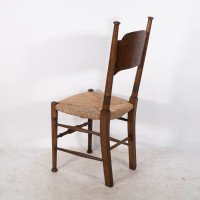 William Birch. Liberty & Co., Retailer. A Classic Arts & Crafts Rush Seat Oak Dining Chair - Thumbnail 12