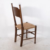 William Birch. Liberty & Co., Retailer. A Classic Arts & Crafts Rush Seat Oak Dining Chair - Thumbnail 14