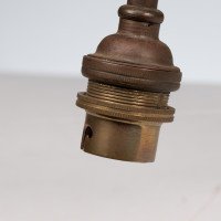 Arts & Crafts Three Branch Brass Ceiling Light with Stylised Leaf Detail - Thumbnail 13