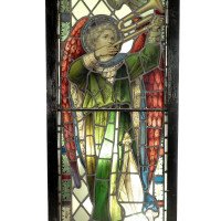 A Pre-Raphaelite Stained Glass Window of the Archangel Gabriel Blowing a Trumpet - Thumbnail 11