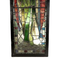 A Pre-Raphaelite Stained Glass Window of the Archangel Gabriel Blowing a Trumpet - Thumbnail 13