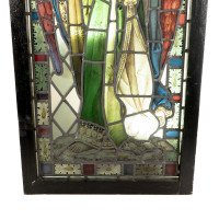 A Pre-Raphaelite Stained Glass Window of the Archangel Gabriel Blowing a Trumpet - Thumbnail 14