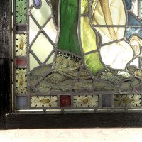 A Pre-Raphaelite Stained Glass Window of the Archangel Gabriel Blowing a Trumpet - Thumbnail 16