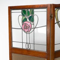 Liberty & Co., a Glasgow-Style Arts & Crafts Walnut Three Fold Screen/Room Divider - Thumbnail 4