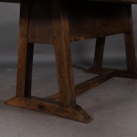 M. H. Baillie Scott Made by John P White at the Pyghtle Works. A Rare Arts & Crafts Oak Dining Table - Thumbnail 9