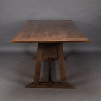 M. H. Baillie Scott Made by John P White at the Pyghtle Works. Rare Arts & Crafts Oak Dining Table - Thumbnail 3