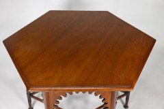 Liberty & Co. Arts & Crafts walnut centre table with arched aprons - Thumbnail 6