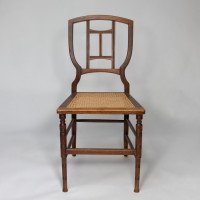 H. W. Batley, attributed. Jas Shoolbred a Pair of Aesthetic Movement Cane Seat Beech Side Chairs - Thumbnail 5