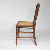 H. W. Batley, attributed. Jas Shoolbred a Pair of Aesthetic Movement Cane Seat Beech Side Chairs - Thumbnail 7