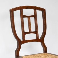 H. W. Batley, attributed. Jas Shoolbred a Pair of Aesthetic Movement Cane Seat Beech Side Chairs - Thumbnail 9