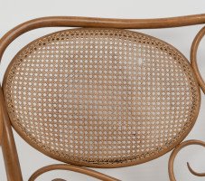Thonet, Vienna Secession beech bentwood settee with caned seat and back - Thumbnail 6