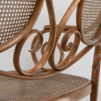 Thonet. A Bentwood Settee with Scrollwork Decoration with Caned Seat & Back - Thumbnail 15