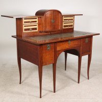 George Walton. Arts & Crafts Walnut Desk with Secret Drawers & Heart Escutcheons - Thumbnail 2