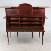 George Walton. Arts & Crafts Walnut Desk with Secret Drawers & Heart Escutcheons - Thumbnail 6