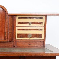 George Walton. Arts & Crafts Walnut Desk with Secret Drawers & Heart Escutcheons - Thumbnail 12