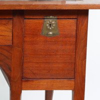 George Walton. Arts & Crafts Walnut Desk with Secret Drawers & Heart Escutcheons - Thumbnail 13
