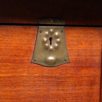 George Walton. Arts & Crafts Walnut Desk with Secret Drawers & Heart Escutcheons - Thumbnail 15
