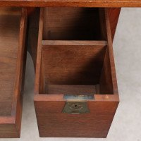 George Walton. Arts & Crafts Walnut Desk with Secret Drawers & Heart Escutcheons - Thumbnail 16