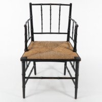 Robert W Edis, Aesthetic Movement Rush Seat Armchair, in the Bamboo Style - Thumbnail 2