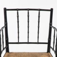 Robert W Edis, Aesthetic Movement Rush Seat Armchair, in the Bamboo Style - Thumbnail 6