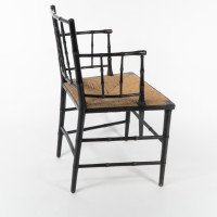Robert W Edis, an Aesthetic Movement Rush Seat Armchair, in the Bamboo Style - Thumbnail 5