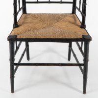 Robert W Edis, an Aesthetic Movement Rush Seat Armchair, in the Bamboo Style - Thumbnail 9