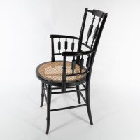 Morris & Co., An Aesthetic Movement Cane Seated Armchair - Thumbnail 4