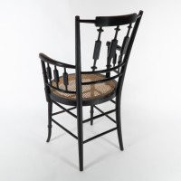Morris & Co., An Aesthetic Movement Cane Seated Armchair - Thumbnail 16
