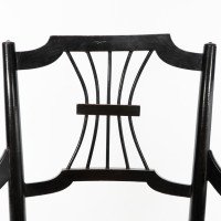 Liberty & Co., an English Aesthetic Movement Ebonised Armchair with Seagrass Seat - Thumbnail 6