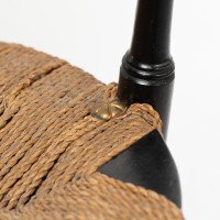 Liberty & Co., English Aesthetic Movement Ebonised Armchair with Seagrass Seat - Thumbnail 11