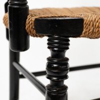 Liberty & Co., An English Aesthetic Movement Ebonized Armchair with Seagrass Seat - Thumbnail 13