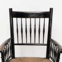 Liberty & Co. Attributed, Style of. Morris & Co., Aesthetic Movement Rush Seat Armchair - Thumbnail 6