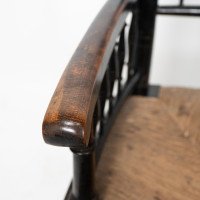 Liberty & Co. Attributed, Style of. Morris & Co., Aesthetic Movement Rush Seat Armchair - Thumbnail 8