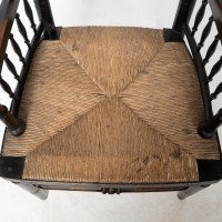 Liberty & Co. Attributed, Style of. Morris & Co., Aesthetic Movement Rush Seat Armchair - Thumbnail 7