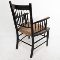 Liberty & Co. Attributed, Style of. Morris & Co., Aesthetic Movement Rush Seat Armchair - Thumbnail 15