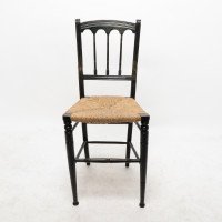 Collier & Plucknett Attributed, Godwin Style. Aesthetic Movement Ebonised Music Chair - Thumbnail 2