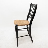 Collier & Plucknett Attributed, Godwin Style. Aesthetic Movement Ebonised Music Chair - Thumbnail 4