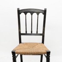 Collier & Plucknett Attributed, Godwin Style. Aesthetic Movement Ebonised Music Chair - Thumbnail 6