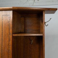 Shapland & Petter Attributed, Arts & Crafts Oak Hall Cupboard with Flaring Cornice - Thumbnail 7