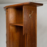 Shapland & Petter Attributed, Arts & Crafts Oak Hall Cupboard with Flaring Cornice - Thumbnail 8