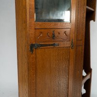 Shapland & Petter Attributed, Arts & Crafts Oak Hall Cupboard with Flaring Cornice - Thumbnail 9