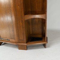 Shapland & Petter Attributed, Arts & Crafts Oak Hall Cupboard with Flaring Cornice - Thumbnail 14