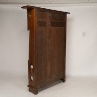 Shapland & Petter Attributed, Arts & Crafts Oak Hall Cupboard with Flaring Cornice - Thumbnail 18