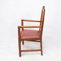A Set of Four Arts & Crafts Dining Chairs with Nicely Carved Floral Decoration - Thumbnail 6
