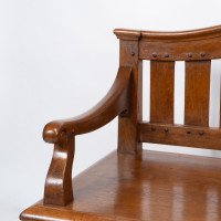 Arts & Crafts Super Quality Teak Hall Bench In the style of Arthur Simpson - Thumbnail 2
