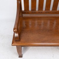 Arts & Crafts Super Quality Teak Hall Bench In the style of Arthur Simpson - Thumbnail 7